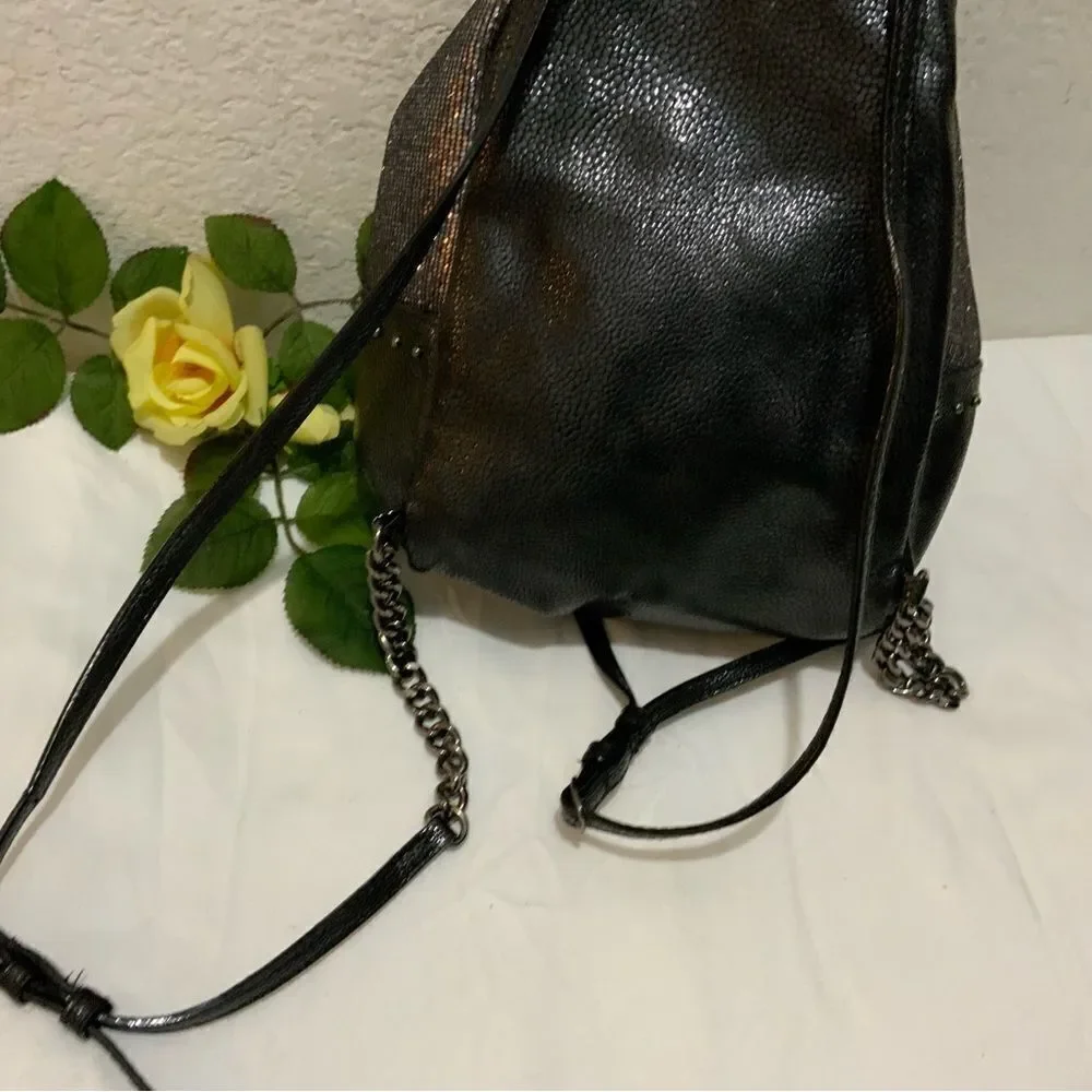 Discontinued Victoria's Secret Silver Sparkle Studded Small City Mini Backpack